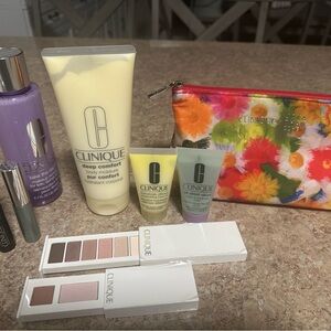 Clinique Floral Makeup Set with Cream, Purple, Green Shades